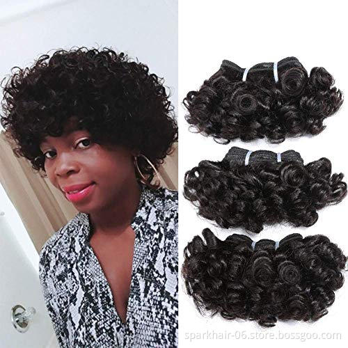 Spark Hair 10A Bouncy Curly kinky curly deep curly Virgin Hair Bundles Short Curly Bob Style Weave Funmi Human Hair Extension